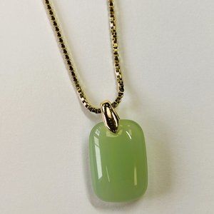 Gold Chain Wealth Jade Pendant Necklace